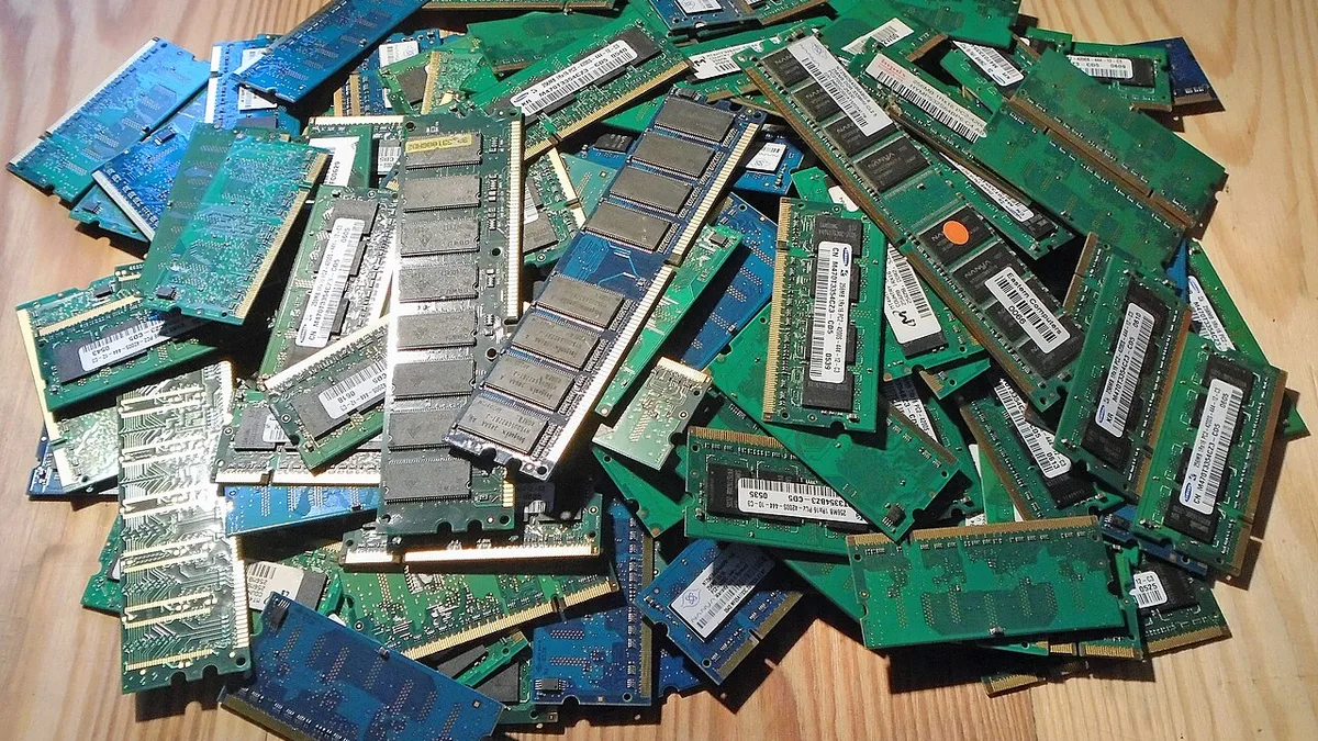 Pile of Laptop & Desktop RAM Memory Modules
