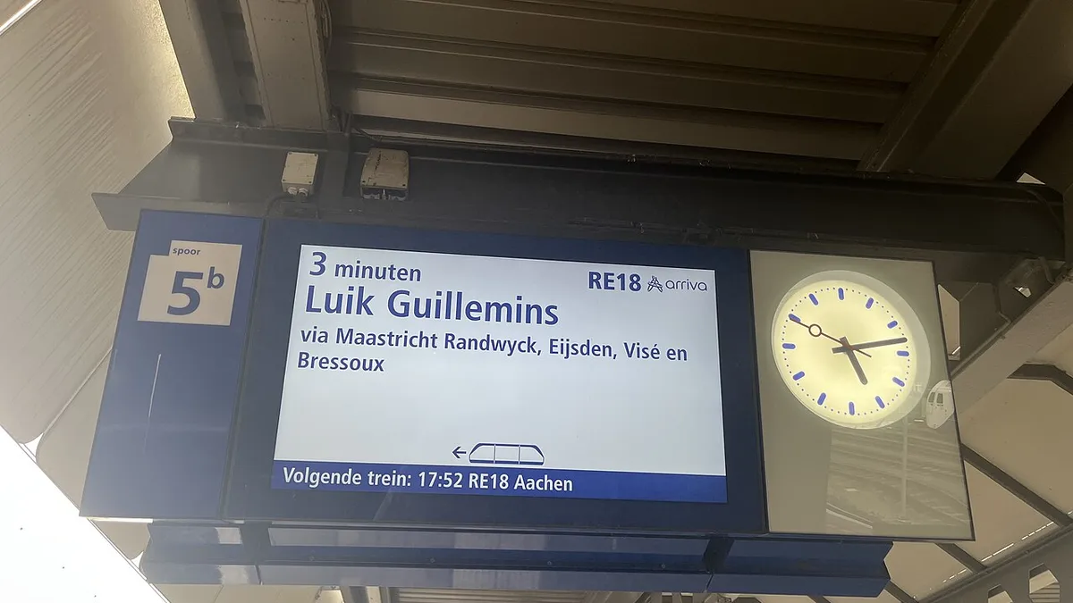 Info monitor in Maastricht station