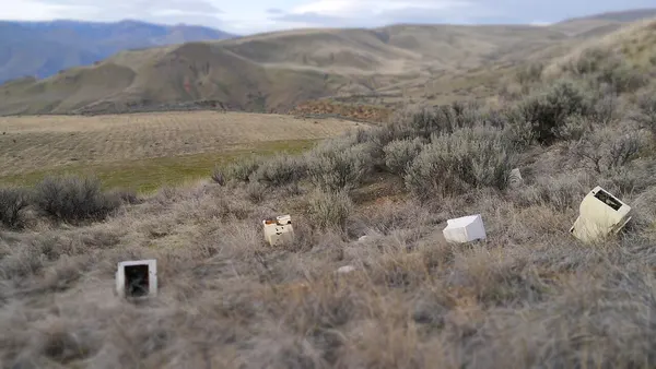 Old computer monitors disposed of on Bluegrade Road East Wenatchee Washington