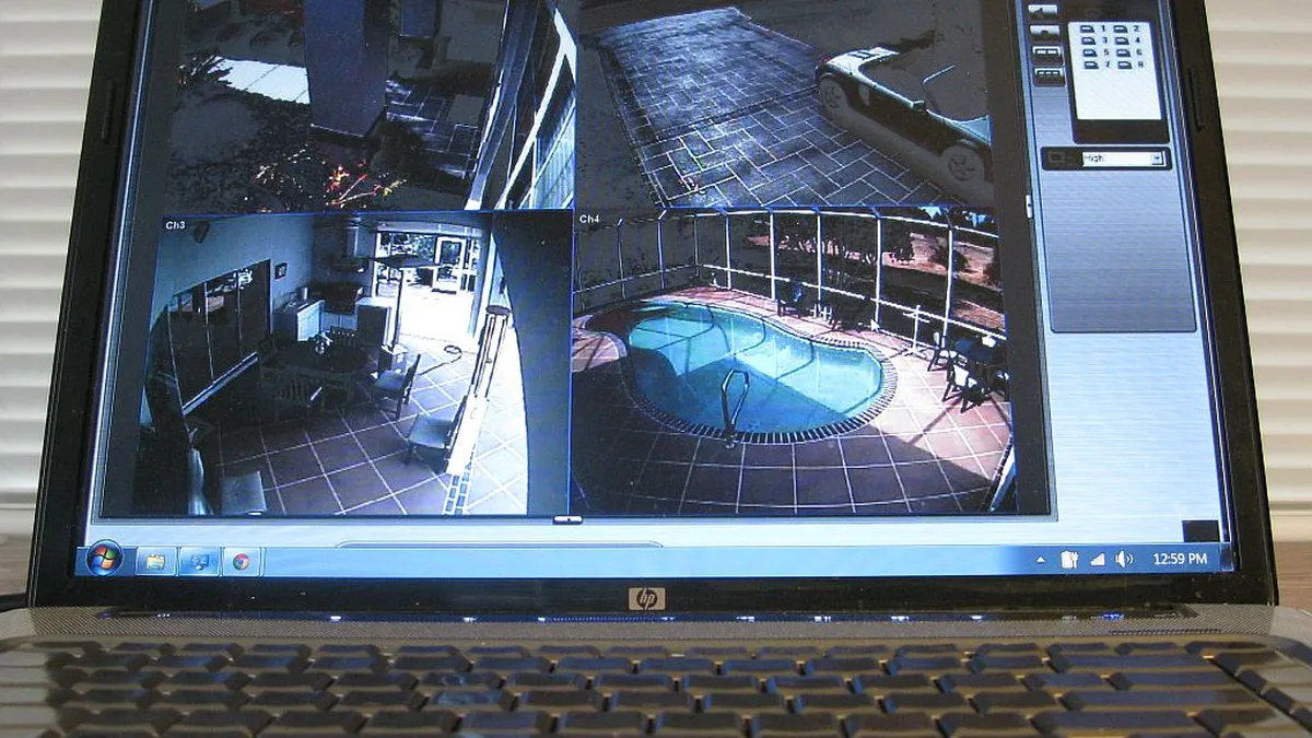 Old Laptop Used for Home Security Monitoring
