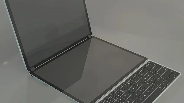 Dual touch screen laptop