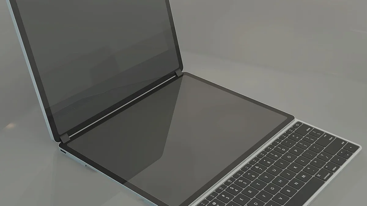 Dual touch screen laptop