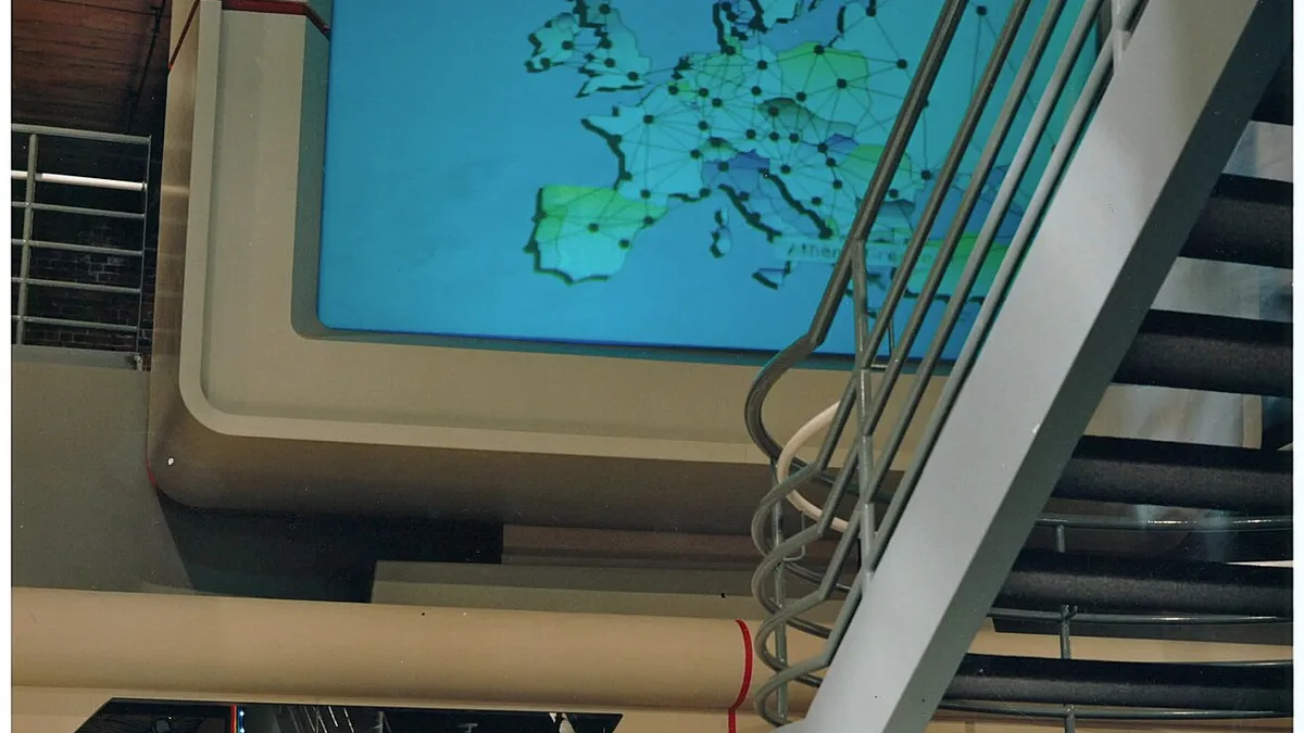Walk-Through Computer - World Traveler software running on giant monitor