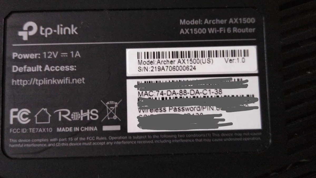 TP-Link AX1500 Wi-Fi 6 Router Specs