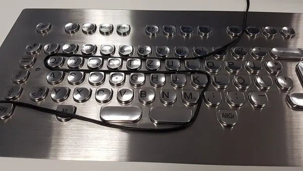 Metal keyboard of public computer
