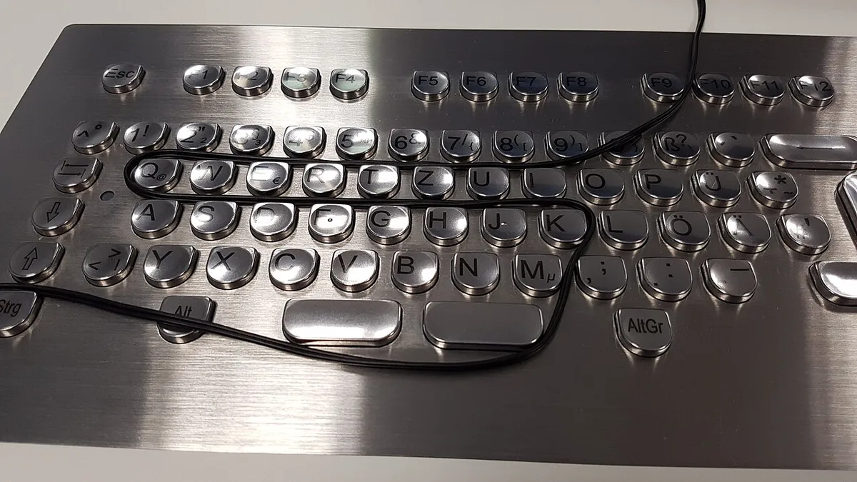 Metal keyboard of public computer