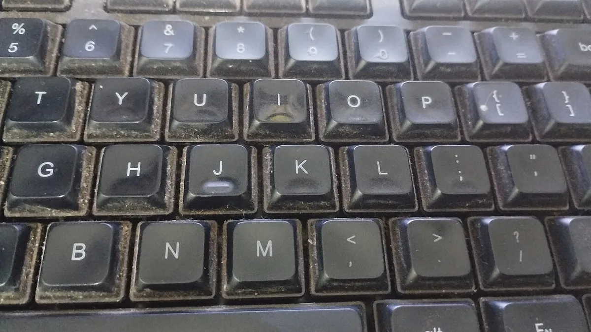 Computer keyboard... dusty and black