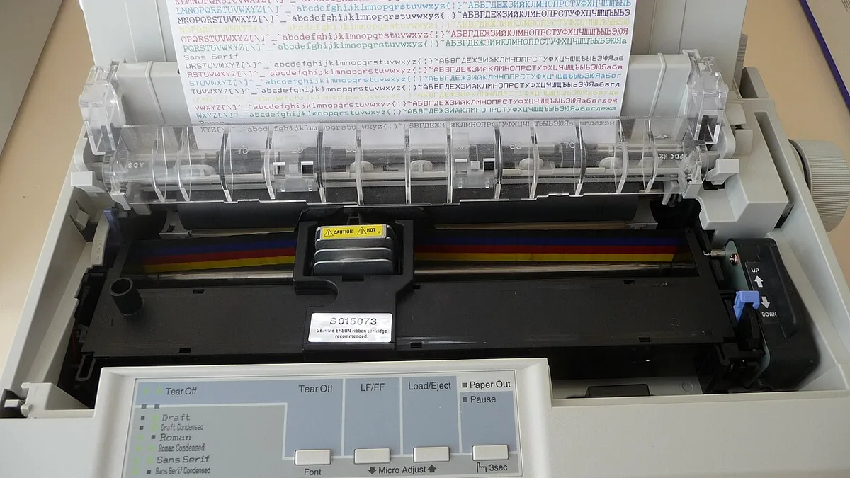 Epson LX-300+ dot matrix printer with colour kit