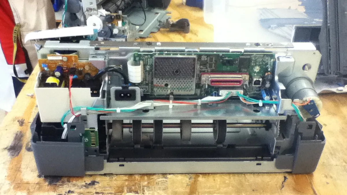 Inkjet printer, no case, backside