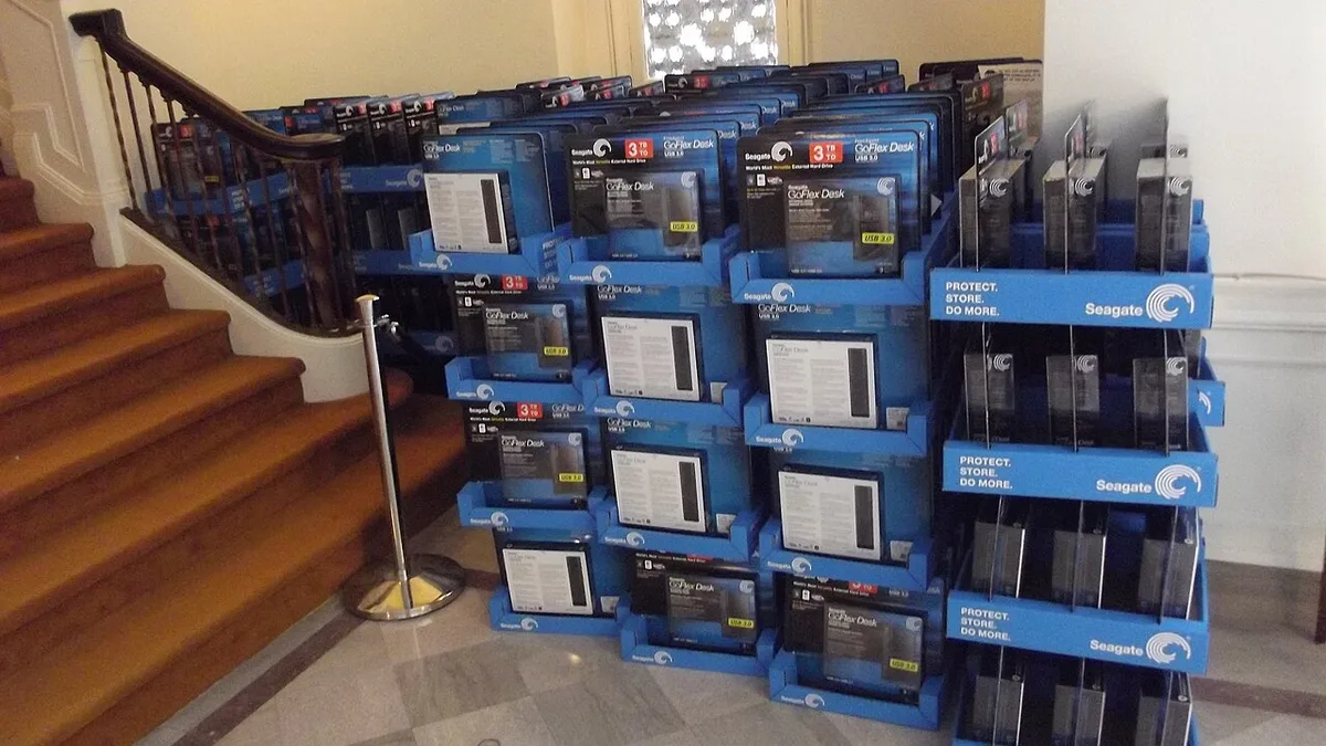 ST3000DM001 as external hard drives in retail packaging at the Internet Archive