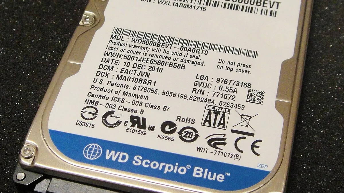 Western Digital 2.5" SATA Hard Disk Drive