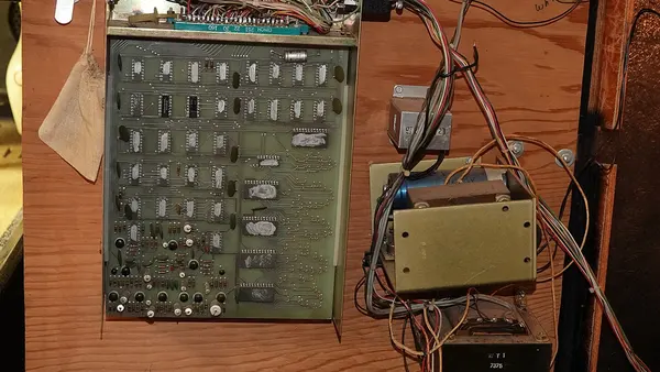 Computer Space memory board and power supply - at Billy's Midway Arcade - January 2025