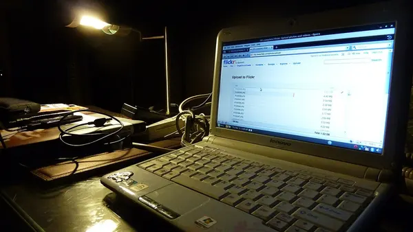 Journalist at work... laptop, recorder.... 07
