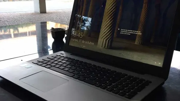 Working on my laptop