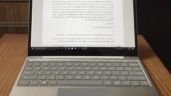 A platinum Microsoft Surface Laptop Go
