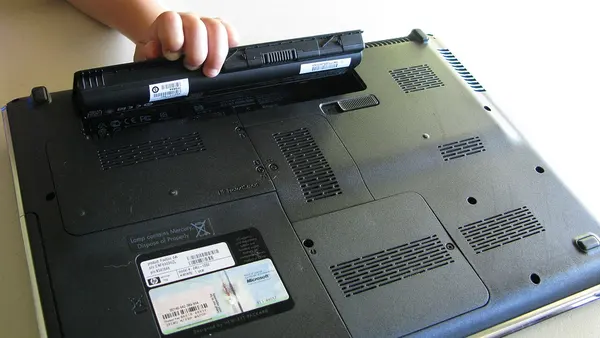Laptop PC Battery Removed