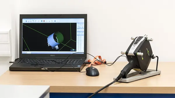 Dell Precision laptop and Steinbichler 3D scanner