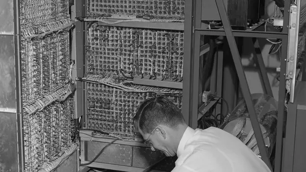 IBM 650 at Texas A&M open for repair