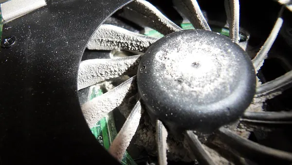 Dusty computer cooling fan