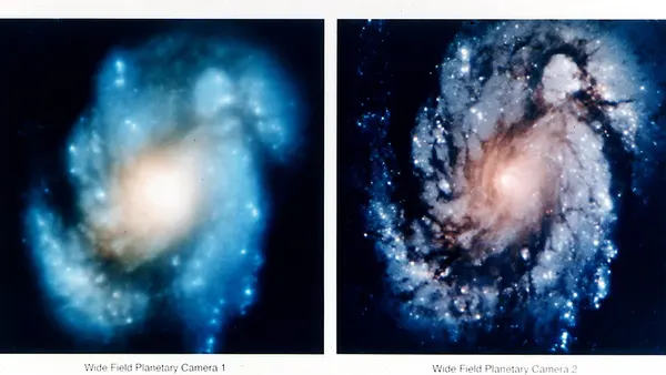 Hubble Images of M100 Before and After Mirror Repair - GPN-2002-000064