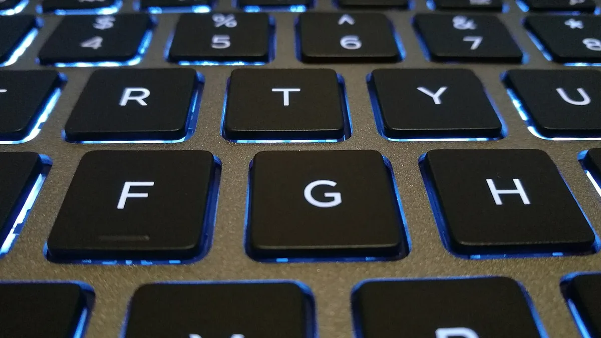 Backlit laptop keyboard keys