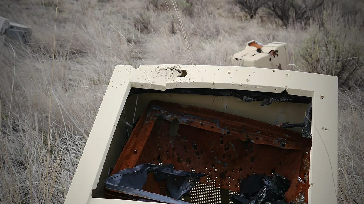 Old computer monitor illegally disposed of on Bluegrade Road East Wenatchee Washington 2