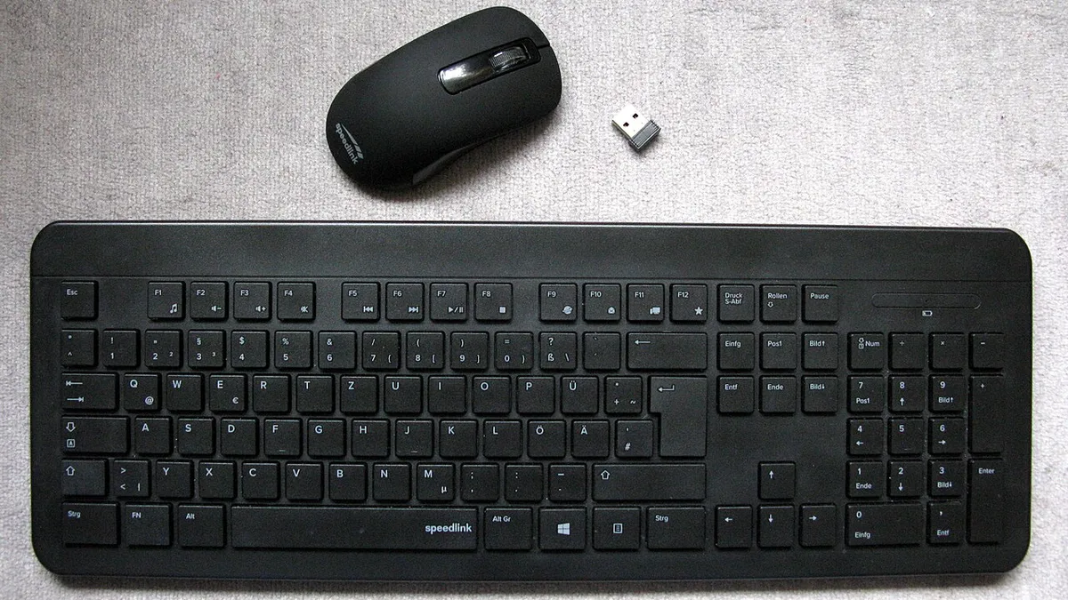 Wireless computer keyboard with mouse an USB receiver
