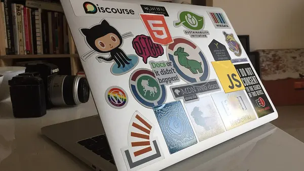 Laptop with stickers