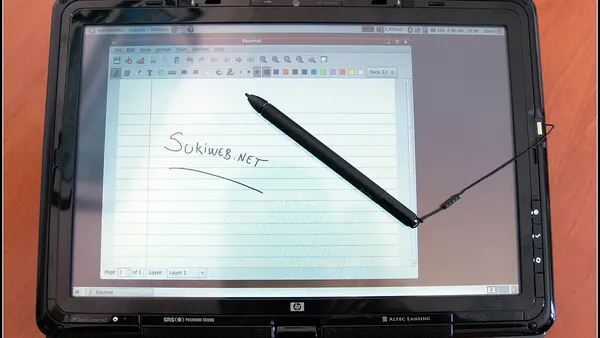 HP TouchSmart tx2 laptop (tablet mode)