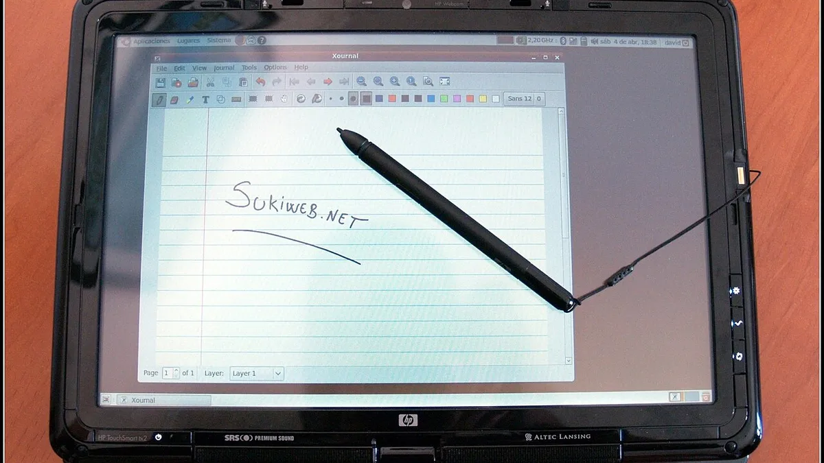 HP TouchSmart tx2 laptop (tablet mode)