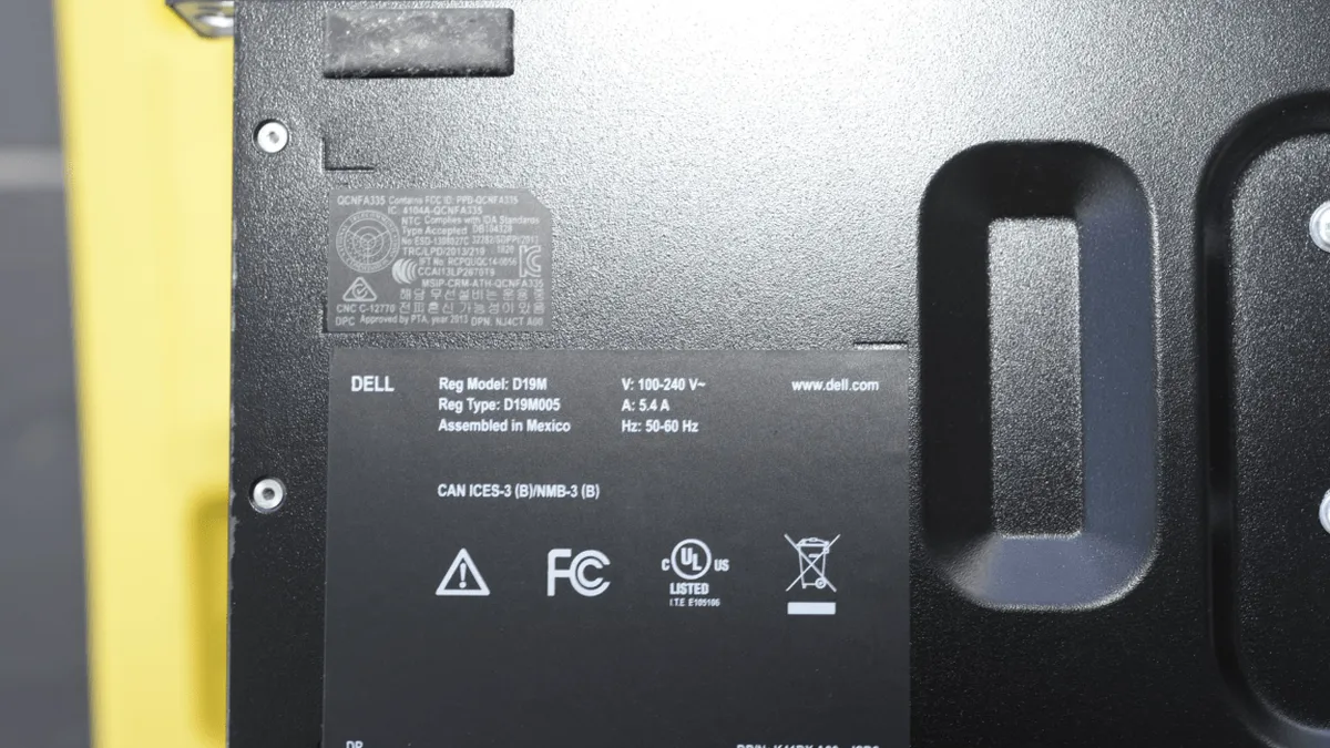 EFTA00003032-Beach-House - Dell computer power supply unit label showing model D19M assembly in Mexico and regulatory certifications