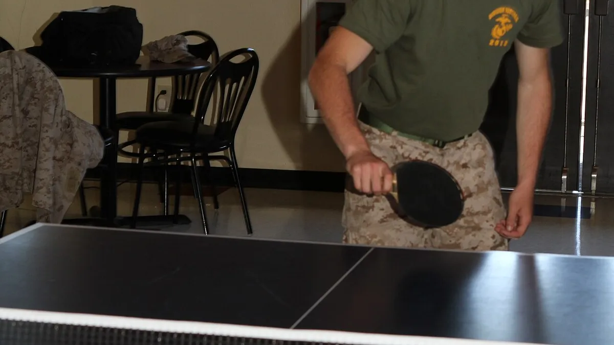 Miramar Marines play pingpong 120516-M-OB827-018