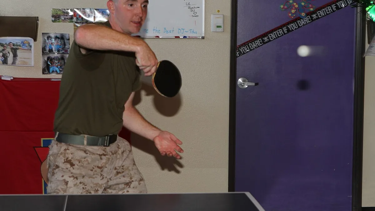 Miramar Marines play pingpong 120516-M-OB827-029