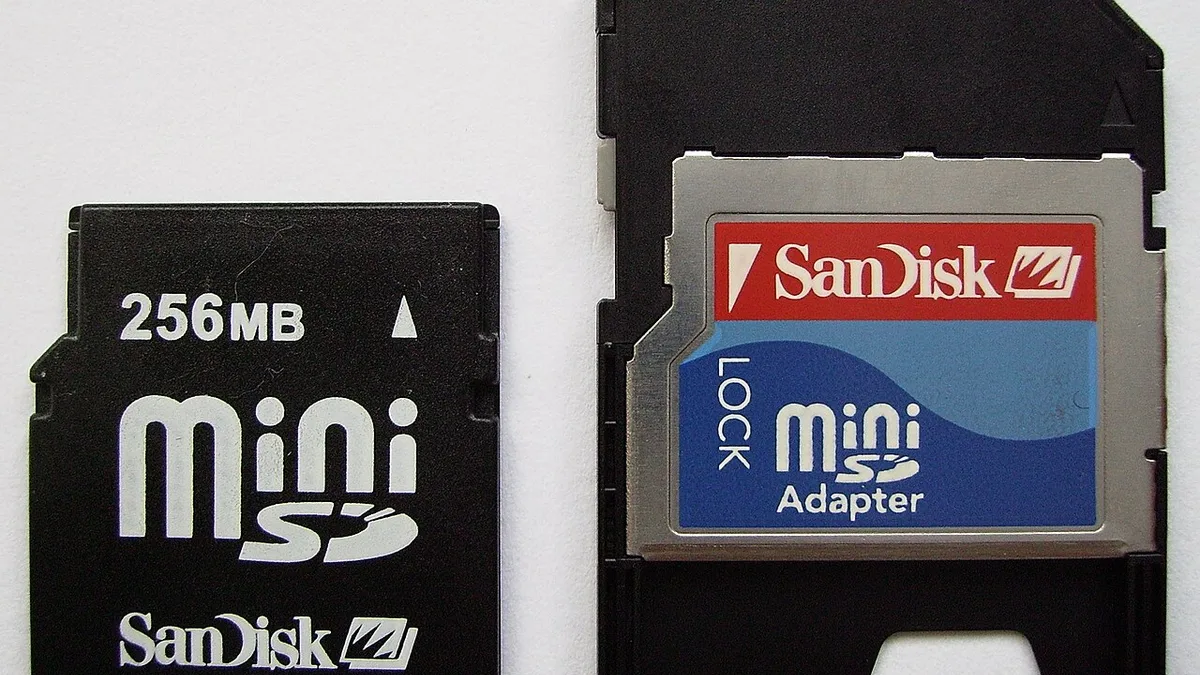 MiniSD memory card including adapter