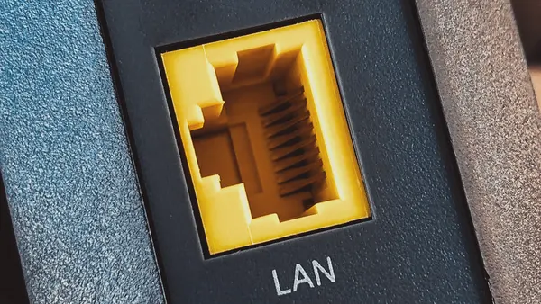 LAN Port - Ethernet Jack on Cable Modem (Networking Equipment) (29162483347)