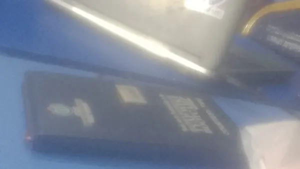 HP laptop on a table